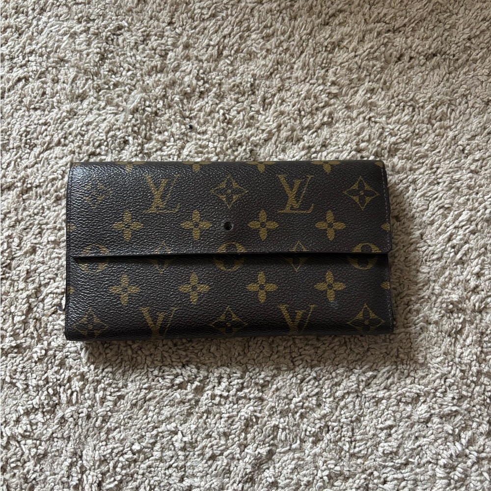 Louis Vuitton Black and Gold Monogram Wallet